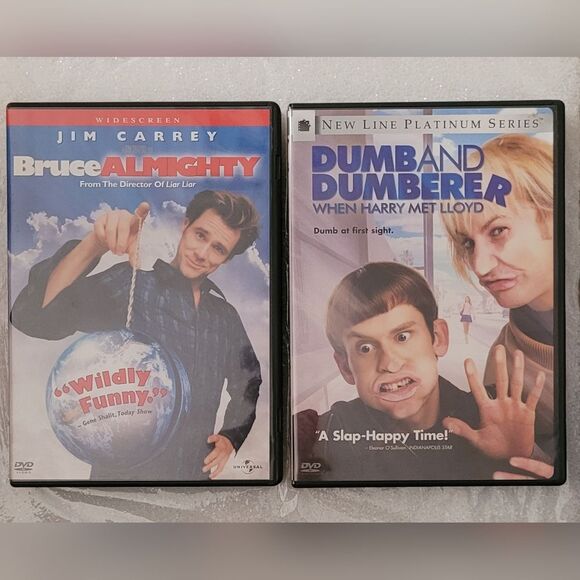 🏷5 for $25🏷 Jim Carrey DVD bundle Bruce Almighty and Dumb and Dumberer - Picture 1 of 2